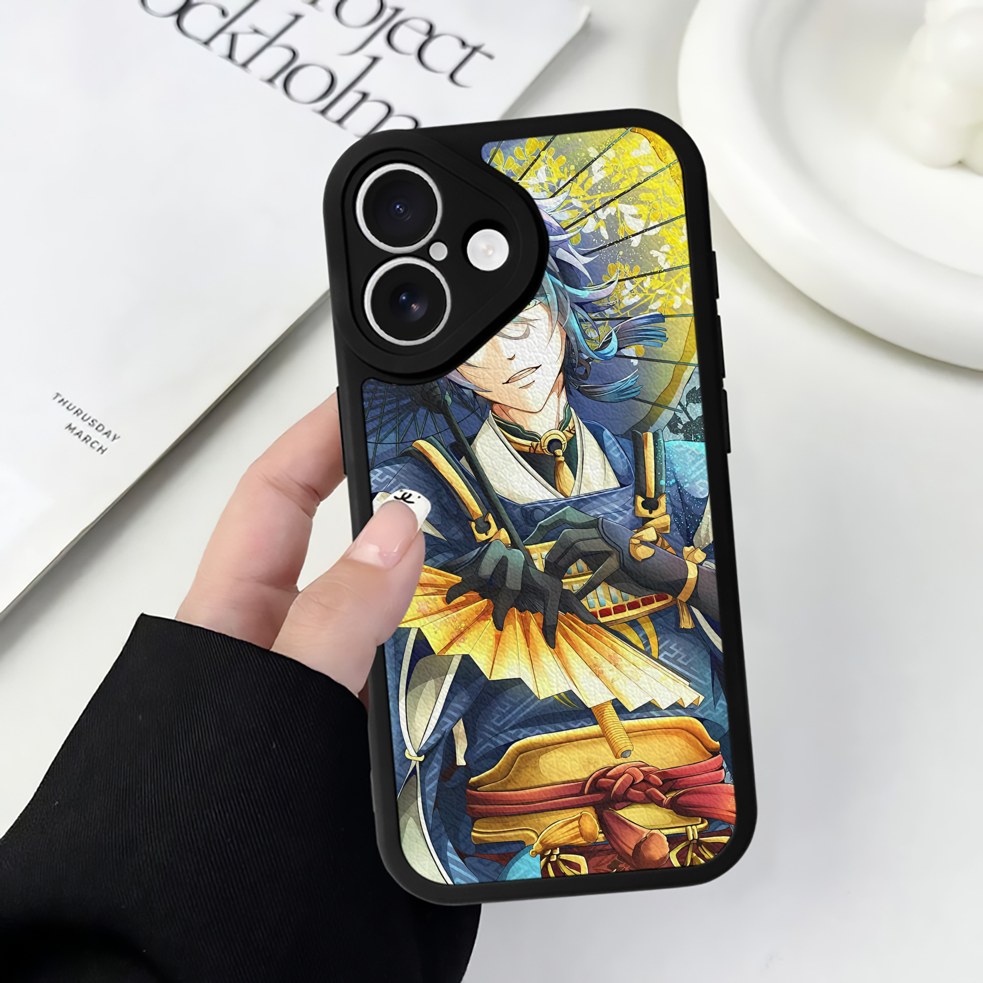 （画像用） 刀剣乱舞 Touken Ranbu 【iPhone 16シリーズ対応】シリコンスマホケース（レザー調） 材質：シリコン